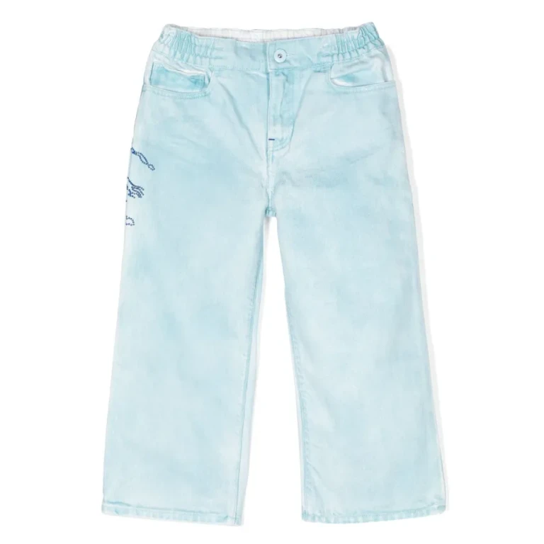 Burberry Kids Sequin Embellished Flared Cotton Jeans