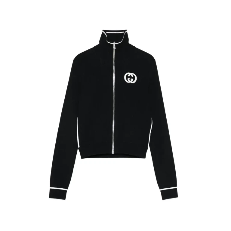 Gucci Logo-intarsia Zip Cardigan