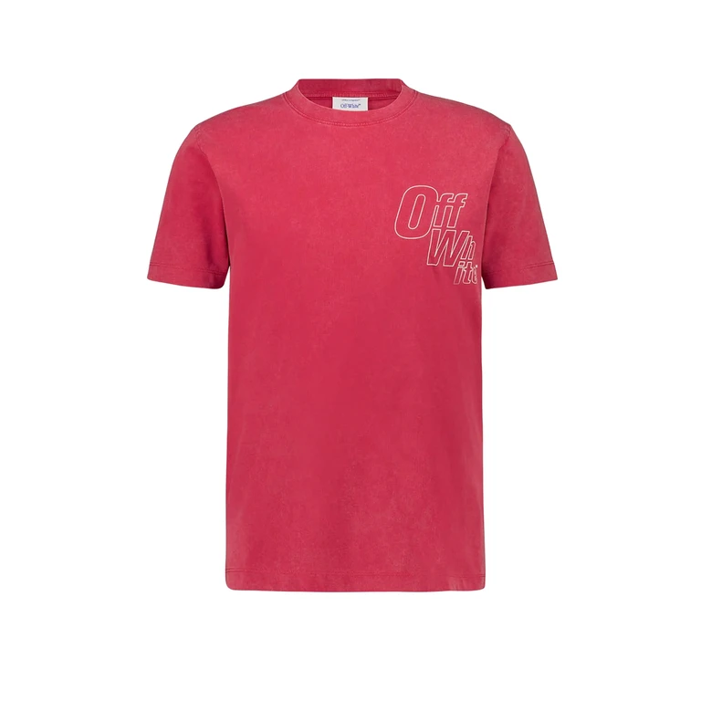 Off-White Off White T-shirts and Polos Coral Red - W Cotone - Men