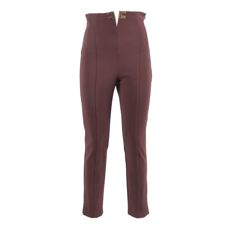 Elisabetta Franchi TROUSERS Brown Polyester Elastane Pant - Women