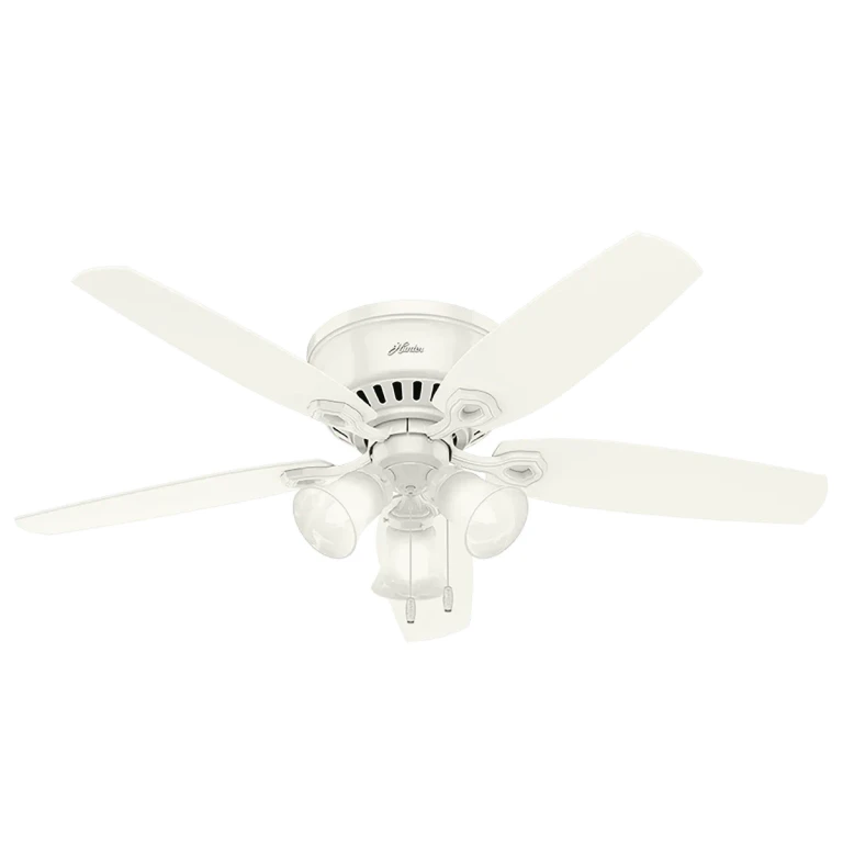 Hunter Builder 3-Light 52" Indoor Flush Mount Ceiling Fan in Snow White
