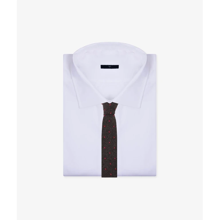 Larusmiani Seven Folds Tie Brown Small Pattern - Men