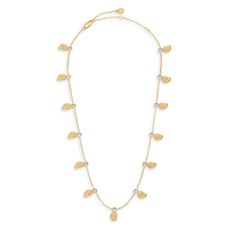 Ettika Swirled Shell Dangle Charm Necklace, 15