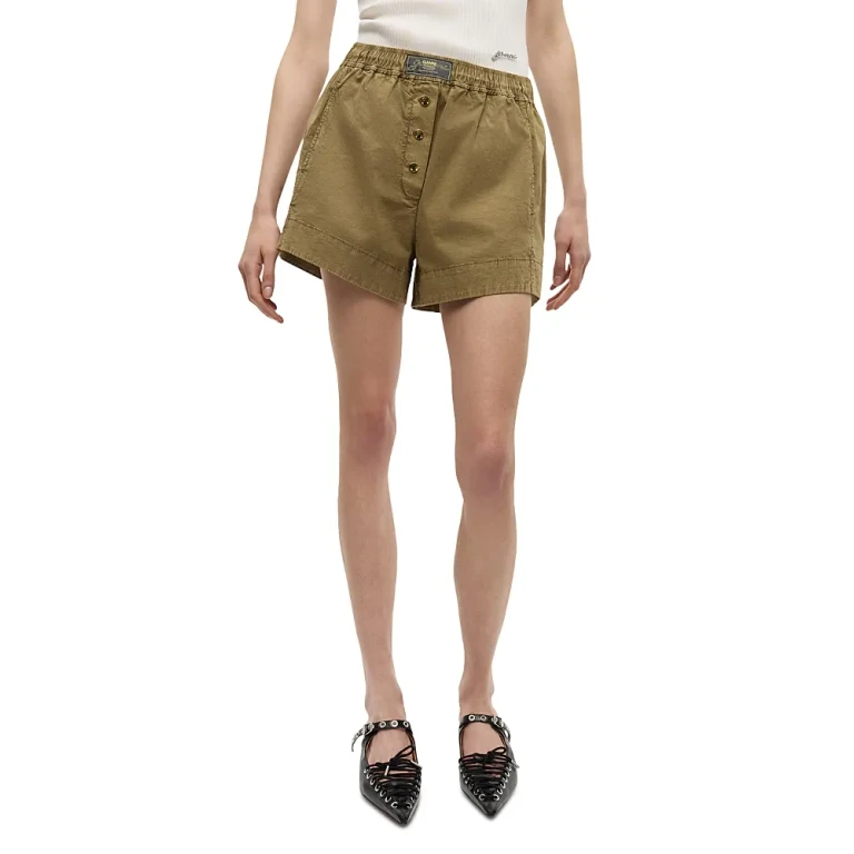 Ganni Washed Cotton Shorts