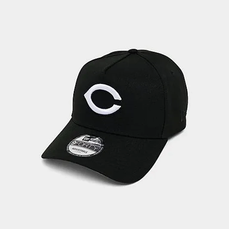 New Era Cincinnati Reds MLB 9FORTY A-Frame Monochrome Snapback Hat in Black/White