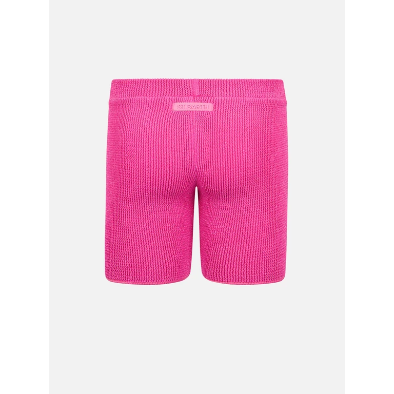Mc2 Saint Barth Girl Pink Crinkle Shorts Kira W Jr Pant