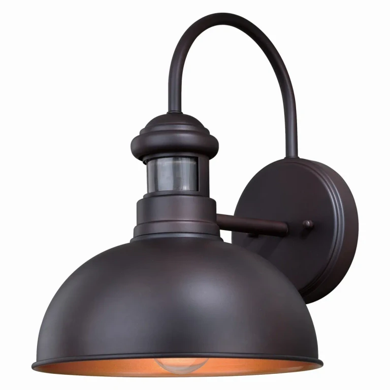 Oil Burnished Bronze and Light Gold One Light Motion Sensor Outdoor Wall Light from the Franklin Collection