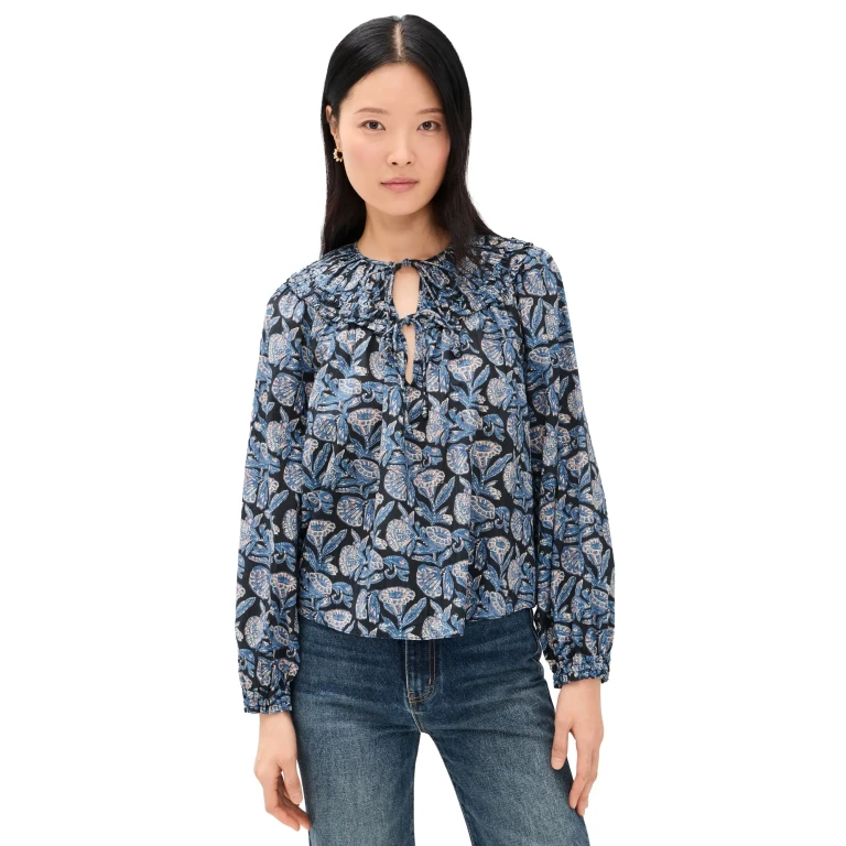 Ulla Johnson Florelle Long Sleeve Cotton Blouse Zinnia 0