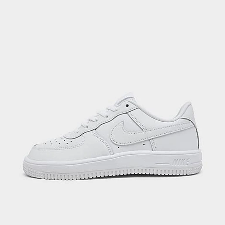 Nike Little Kids Force 1 Casual Shoes in White/White/White Size: 10.5