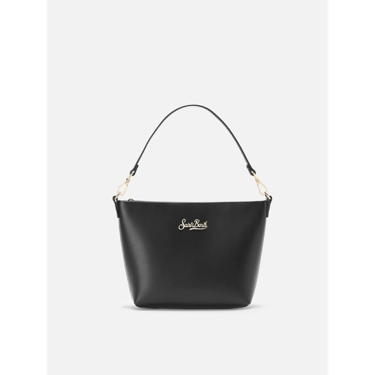 Mc2 Saint Barth Aline Shoulder Bag Black Leather - Unisex