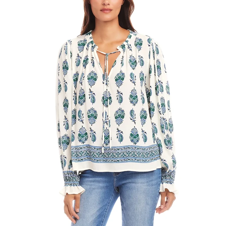 Karen Kane Printed Peasant Blouse