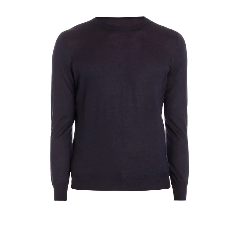Brunello Cucinelli Pull Col Rond - Bleu Foncé