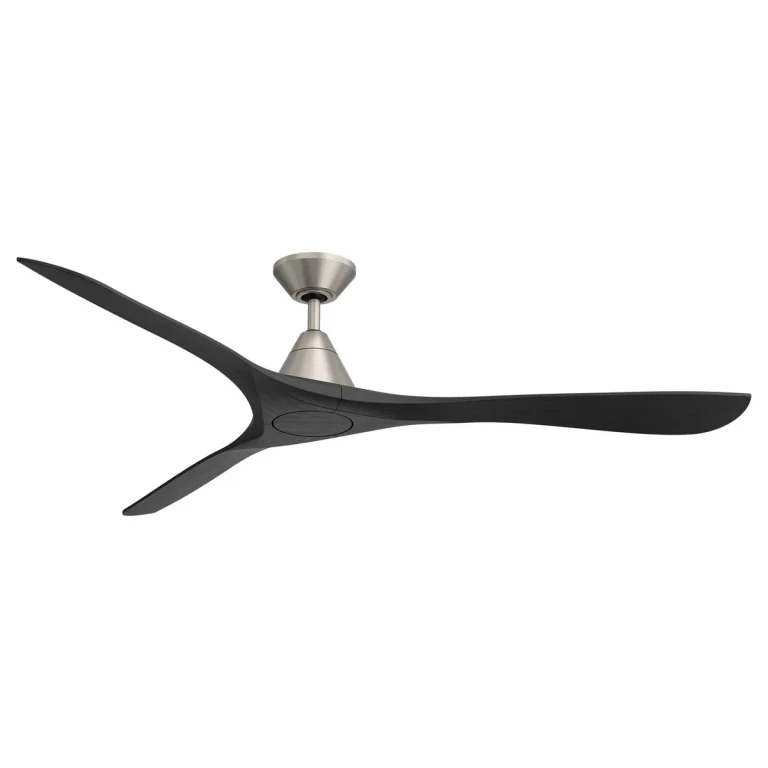 Antique Nickel Matte Black 72" Ceiling Fan from the Carve Collection