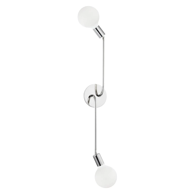 Polished Nickel Two Light Wall Sconce from the Blakely Collection