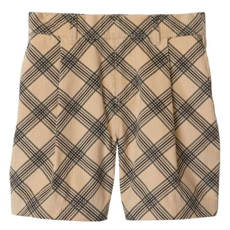 Burberry Kids Felix Check Jacquard Corduroy Shorts
