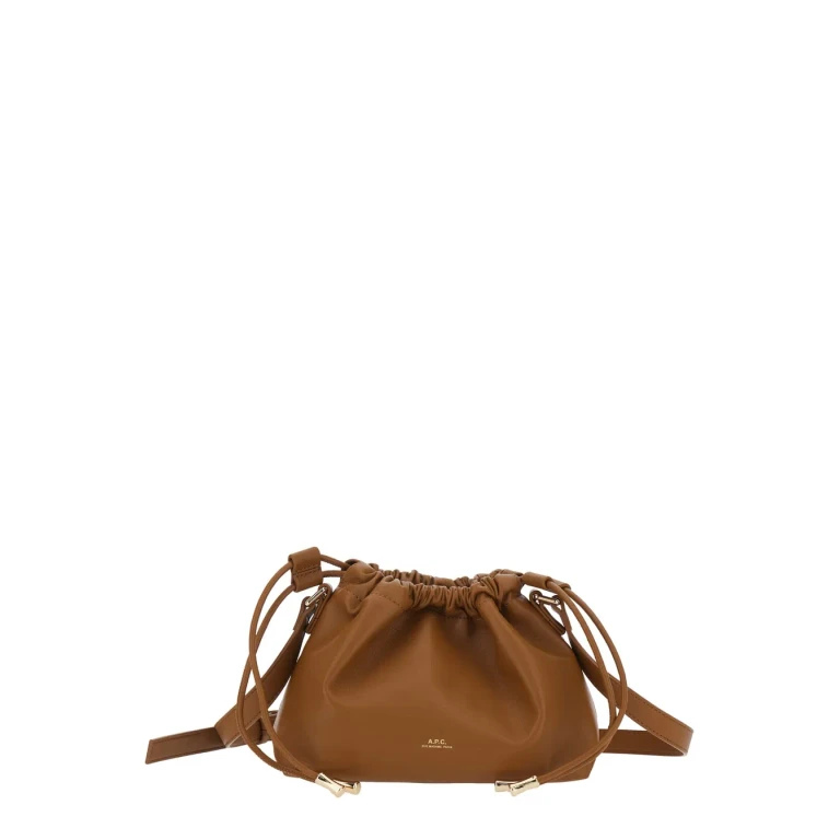 A. P.C. ninon Mini Brown Crossbody Bag With Engraved Logo On The Front And Adjustable Strap In Ecoleather Woman
