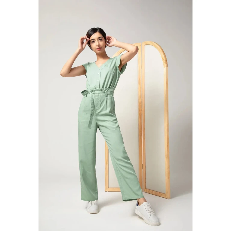 Short-sleeve Jumpsuit - Meadow