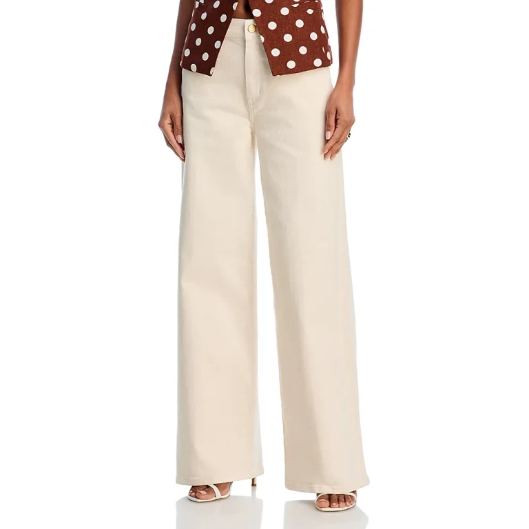 Kobi Halperin Sagit High Rise Wide Leg Jeans in Ecru