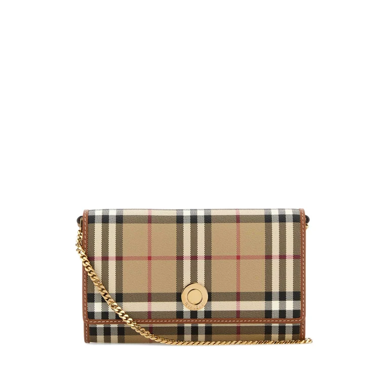 Burberry Printed Canvas Check Wallet Vntgchkbriarbrown Polyurethane Polyester Cotton Portafogli - Women