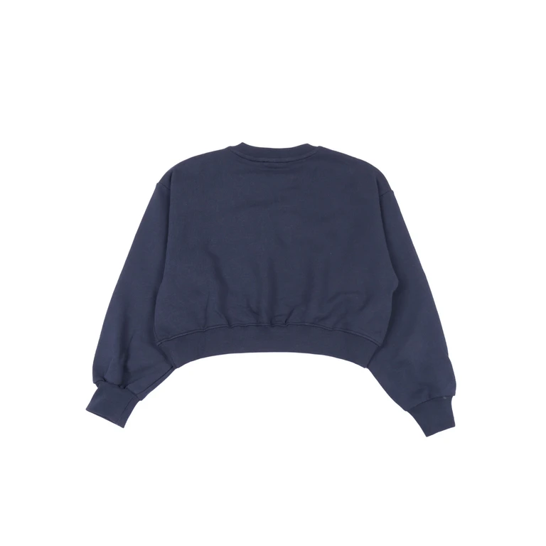 MSGM BOXY SWEATSHIRT GIRL Blue Cotton