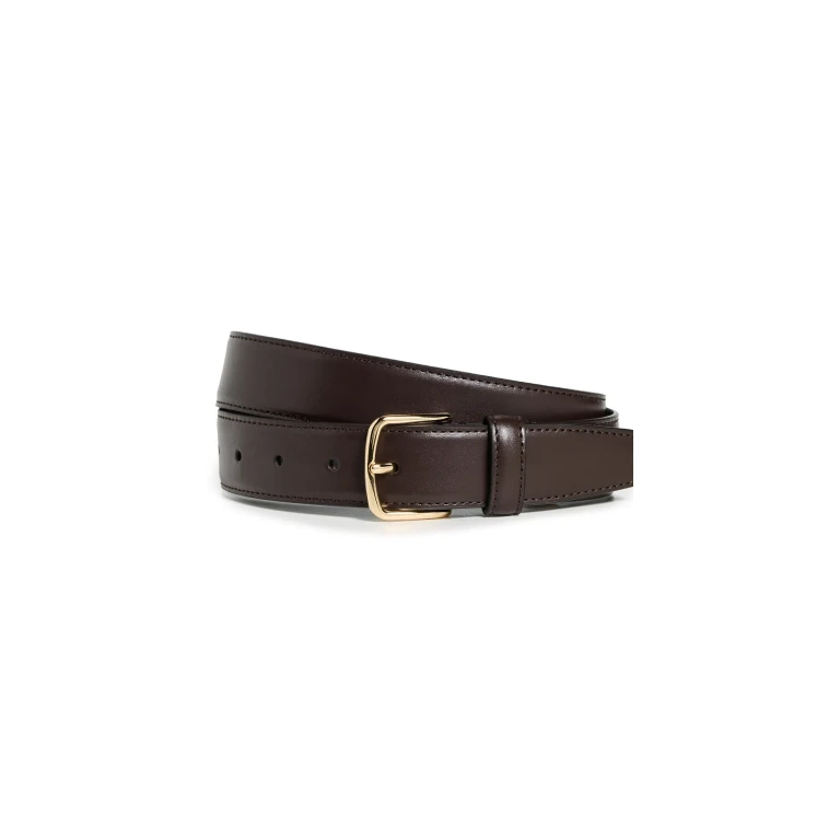 Vince 32mm Stitched Leather Belt Cacao Brown XL