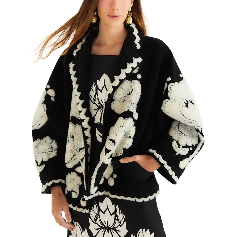 Farm Rio Floral Arabesque Fleece Coat