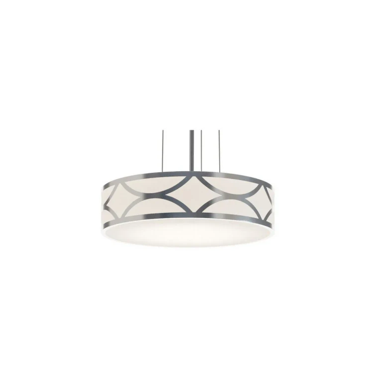 Painted Nickel Three Light Pendant from the Lake Collection