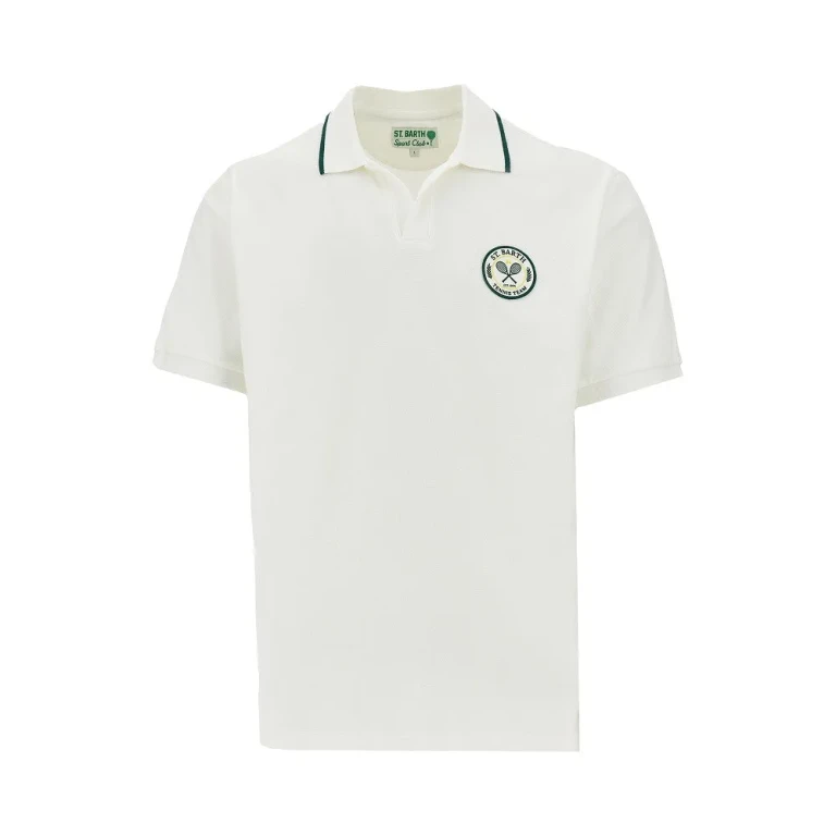 SAINT BARTH Tennis patch 'Charles' piquet polo shirt Man M