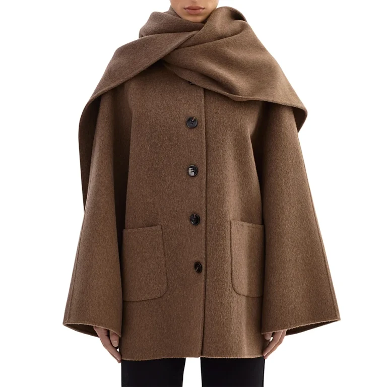 Lamarque Wool Scarf Coat