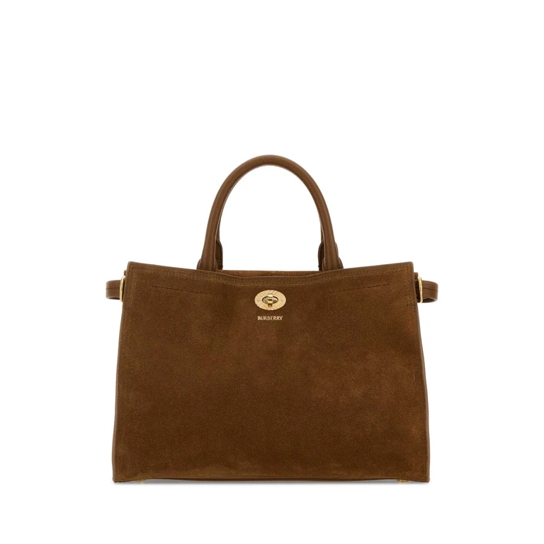 Burberry Brown Suede Small Cotswolds Handbag Hazelbrown Borse A Mano - Women