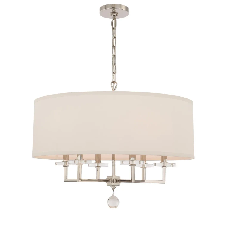 Polished Nickel Six Light Chandelier from the Paxton Collection