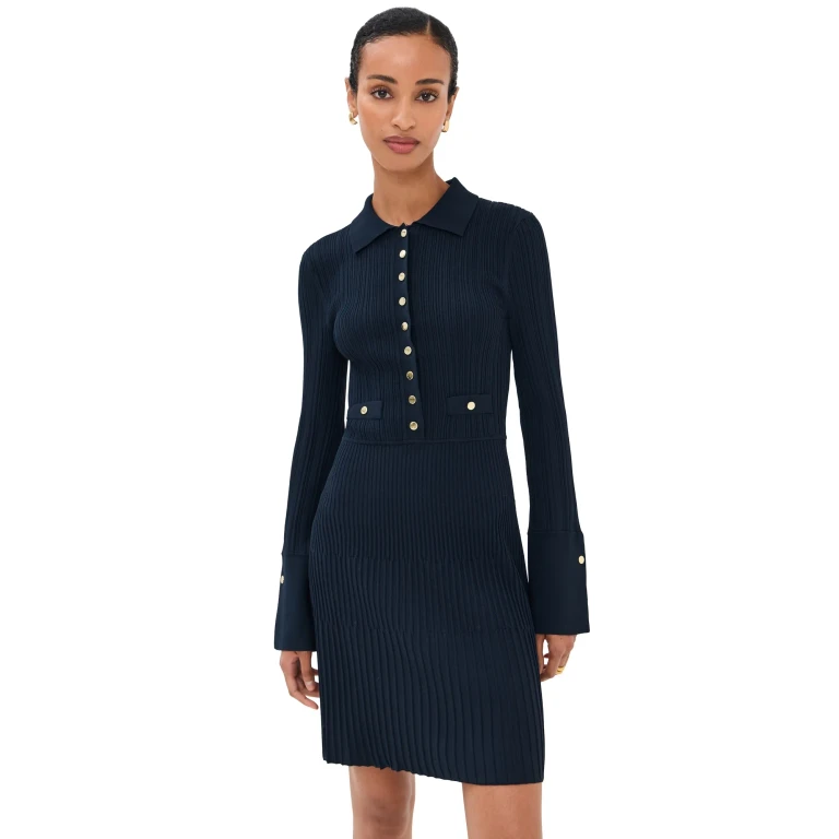 Veronica Beard Lauper Knit Mini Dress Navy XL