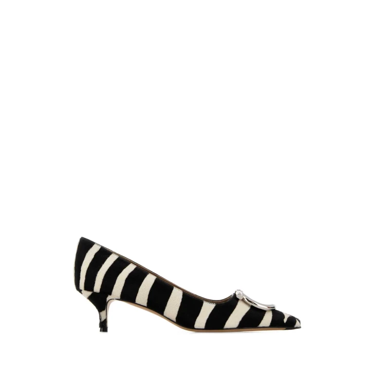 Ferragamo Printed Calf Hair Lara 40 Pumps