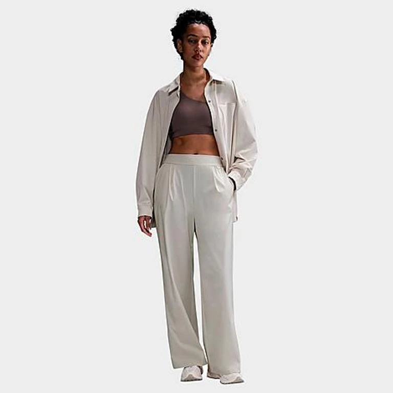 Nike Women's 24.7 PerfectStretch Dri-FIT High-Rise Wide-Leg Pants in Light Orewood Brown/Light Iron Ore Size: XXS