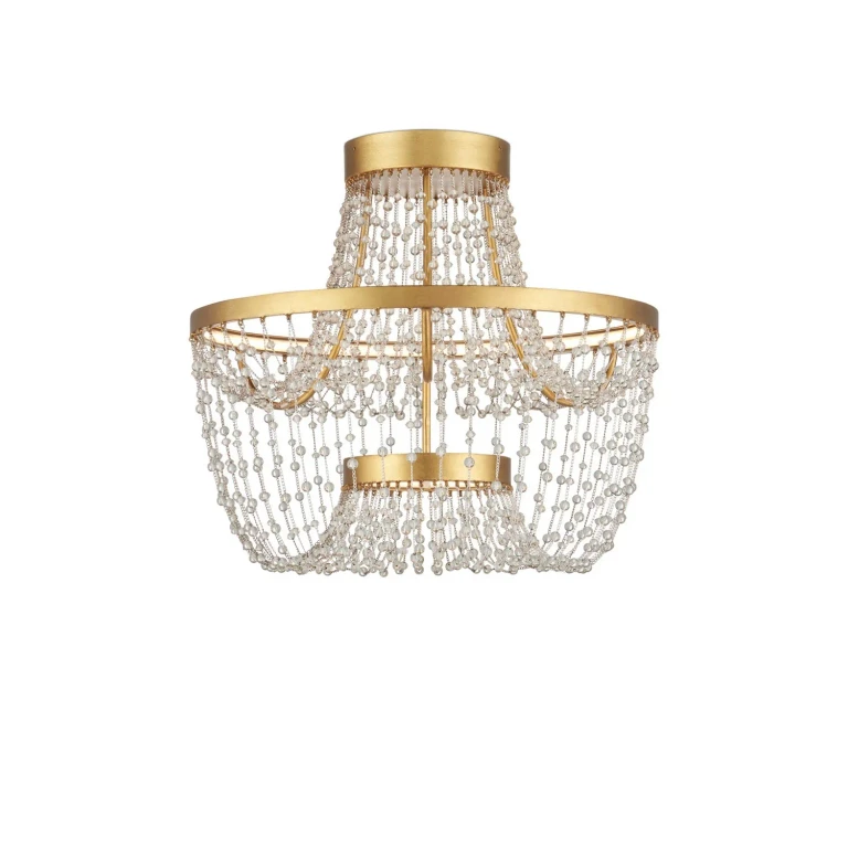 Clear Contemporary Gold LED Semi-Flush Mount from the Mademoiselle Collection