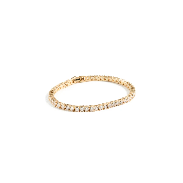 SHASHI Tennis Clasp Bracelet Gold One Size