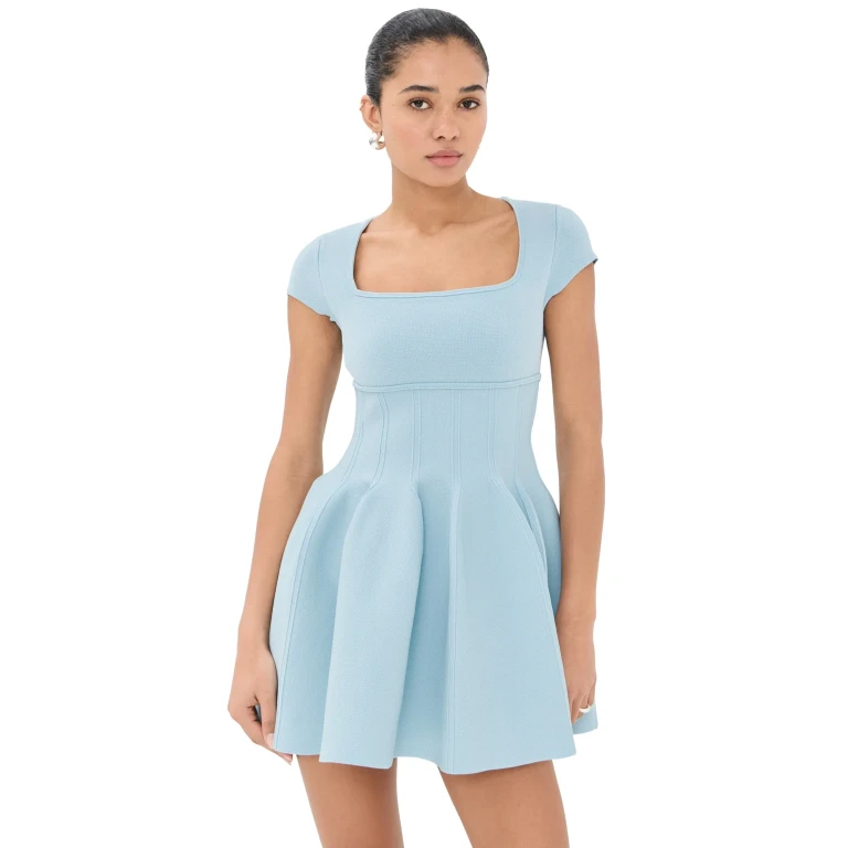 SIMKHAI Gallagher Mini Dress Sky XS