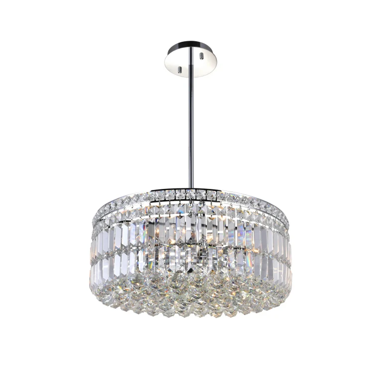 Chrome Eight Light Chandelier from the Colosseum Collection