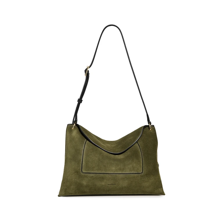 Wandler Penelope Slouch Bag Olive Suede One Size