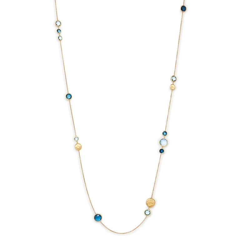 Marco Bicego 18K Yellow Gold Jaipur Mixed Blue Topaz Long Necklace, 34