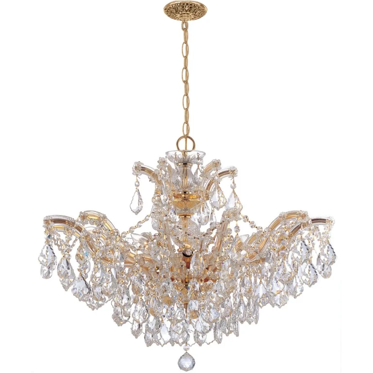 Maria Theresa 6-Light 20" Traditional Chandelier in Gold with Clear Spectra Crystals