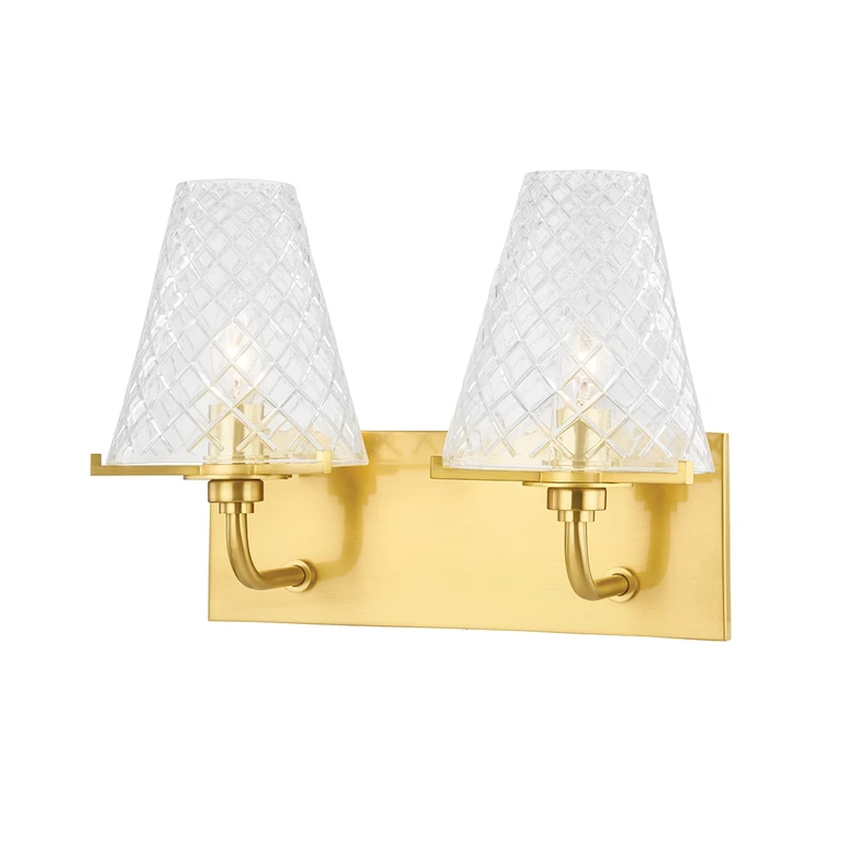 Aged Brass Bathroom Vanity Light from the Irene Collection