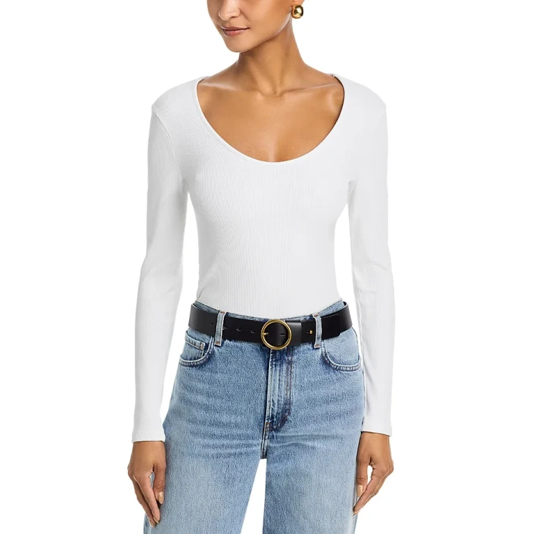 L'Agence Scarlet Long Sleeve Scoop Neck Tee