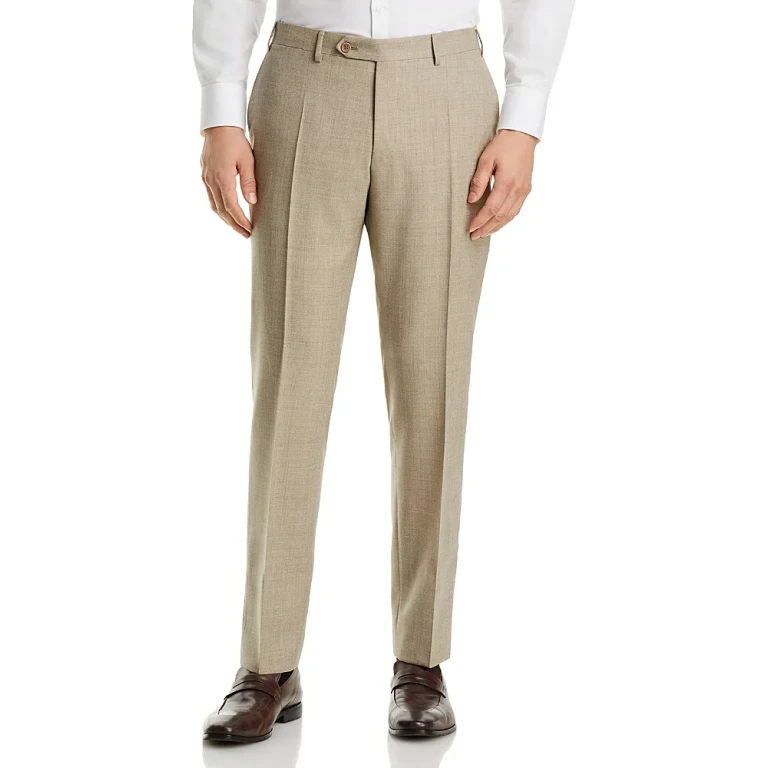 Canali Capri Melange Solid Slim Fit Dress Pants