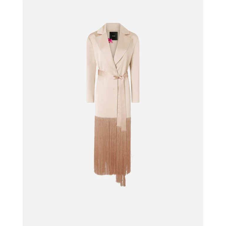 Pinko Trench en satin à franges