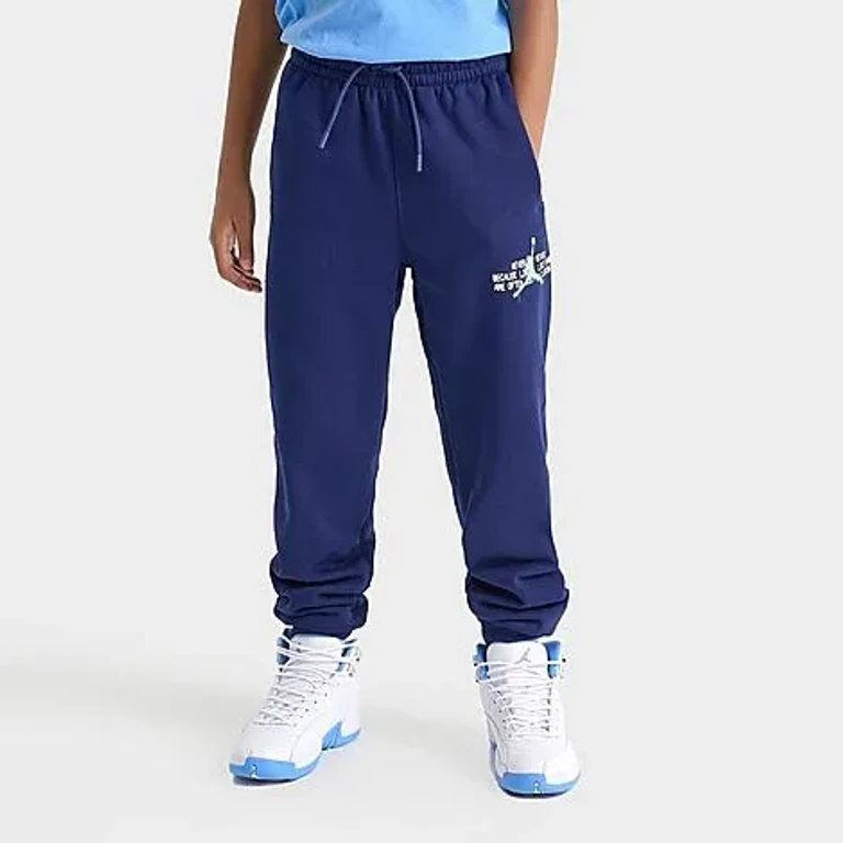 Jordan Big Kids Jumpman Stamp Jogger Pants in Blue Void Size: Small