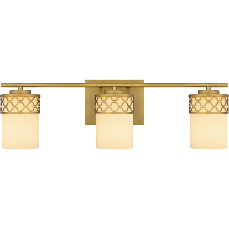 Aged Brass Three Light Bath from the Tenley Collection