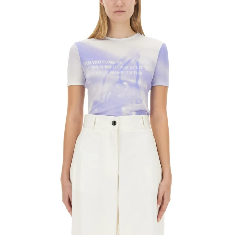 질 샌더 로고 티셔츠