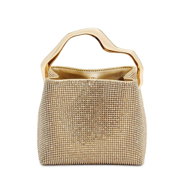 Cult Gaia Solene Mini Rhinestone Mesh Top Handle Bag