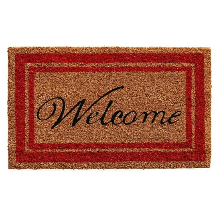 Red Border Welcome Doormat